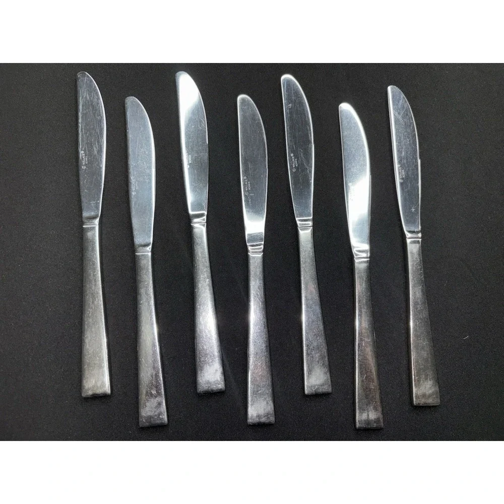 Wallace Georgetown Stainless Silverware Korea - Dinner Knife Lot Of 11 Knives